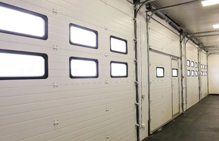 Sectional doors for industrial buildings
